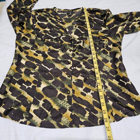 Lafayette 148 New York 100% Silk Top Blouse Shirt Women Size 12 - Picture 8 of 14